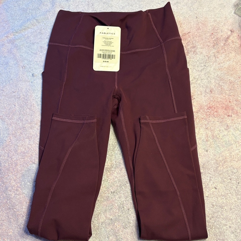 Fabletics Maroon Oasis High-Waisted Leggings
